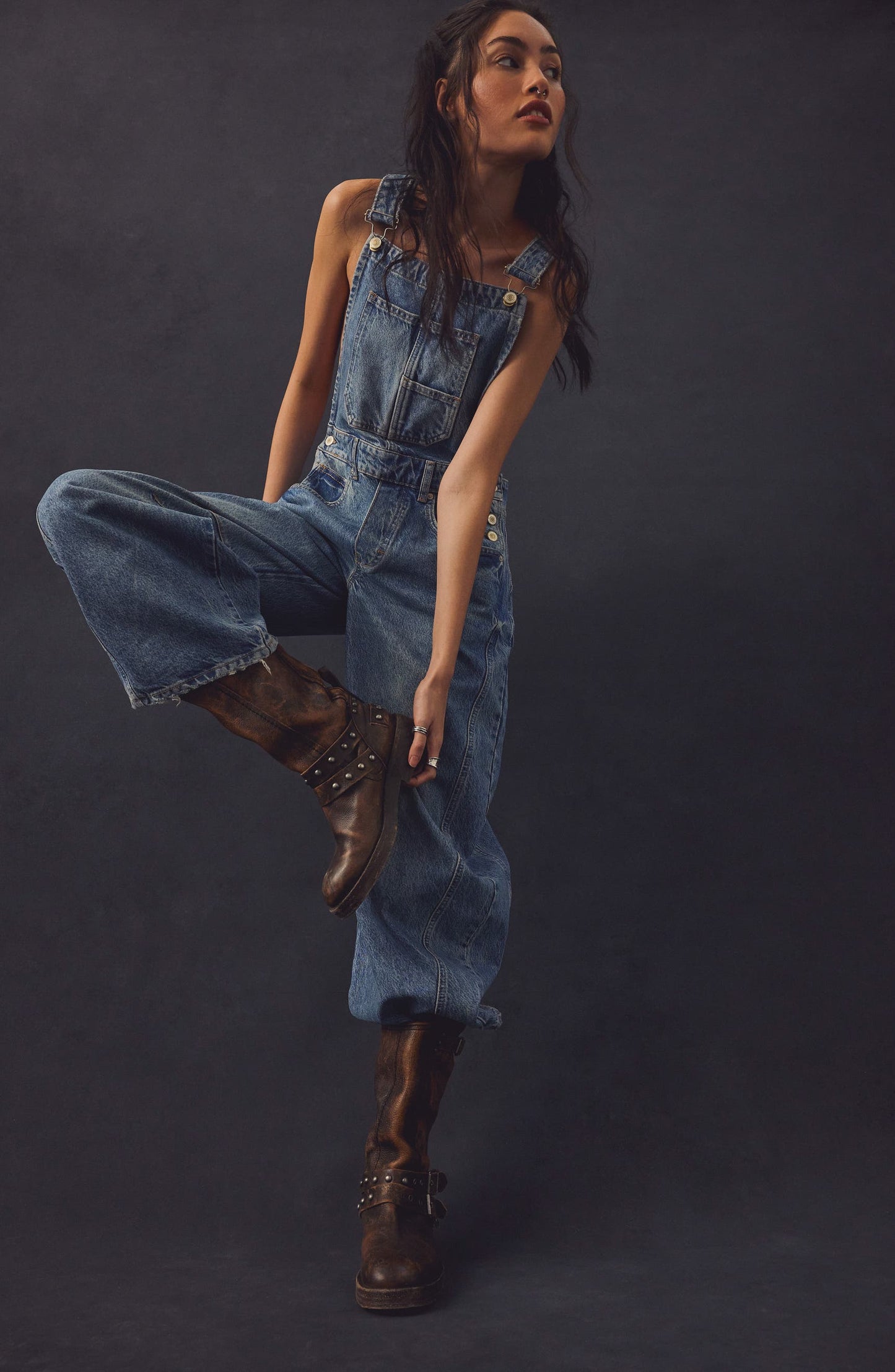 Free People - We The Free Good Luck Barrel Overalls