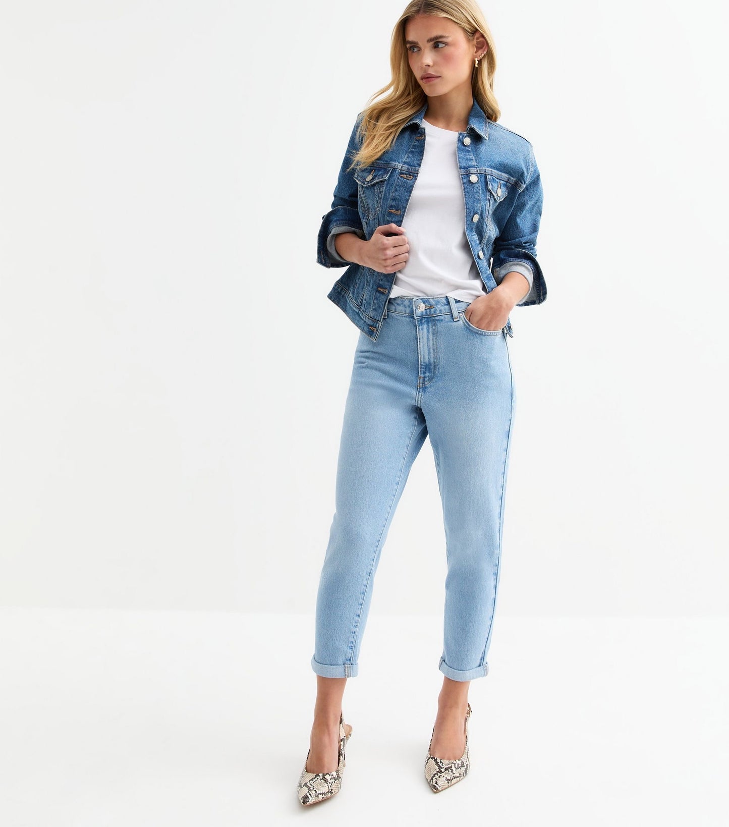 Petite Light Blue Mom jeans - New Look