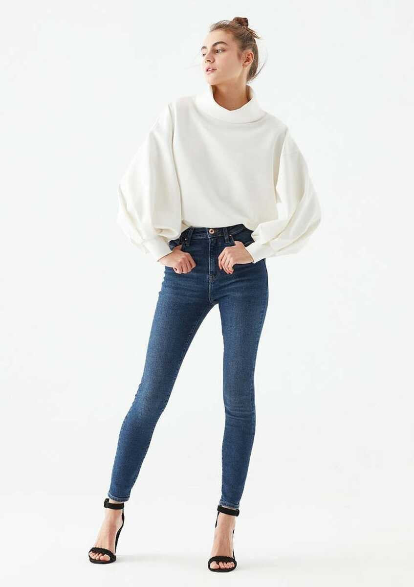 Serenay Dark Gold Shape Super Skinny Jean Pants - Mavi