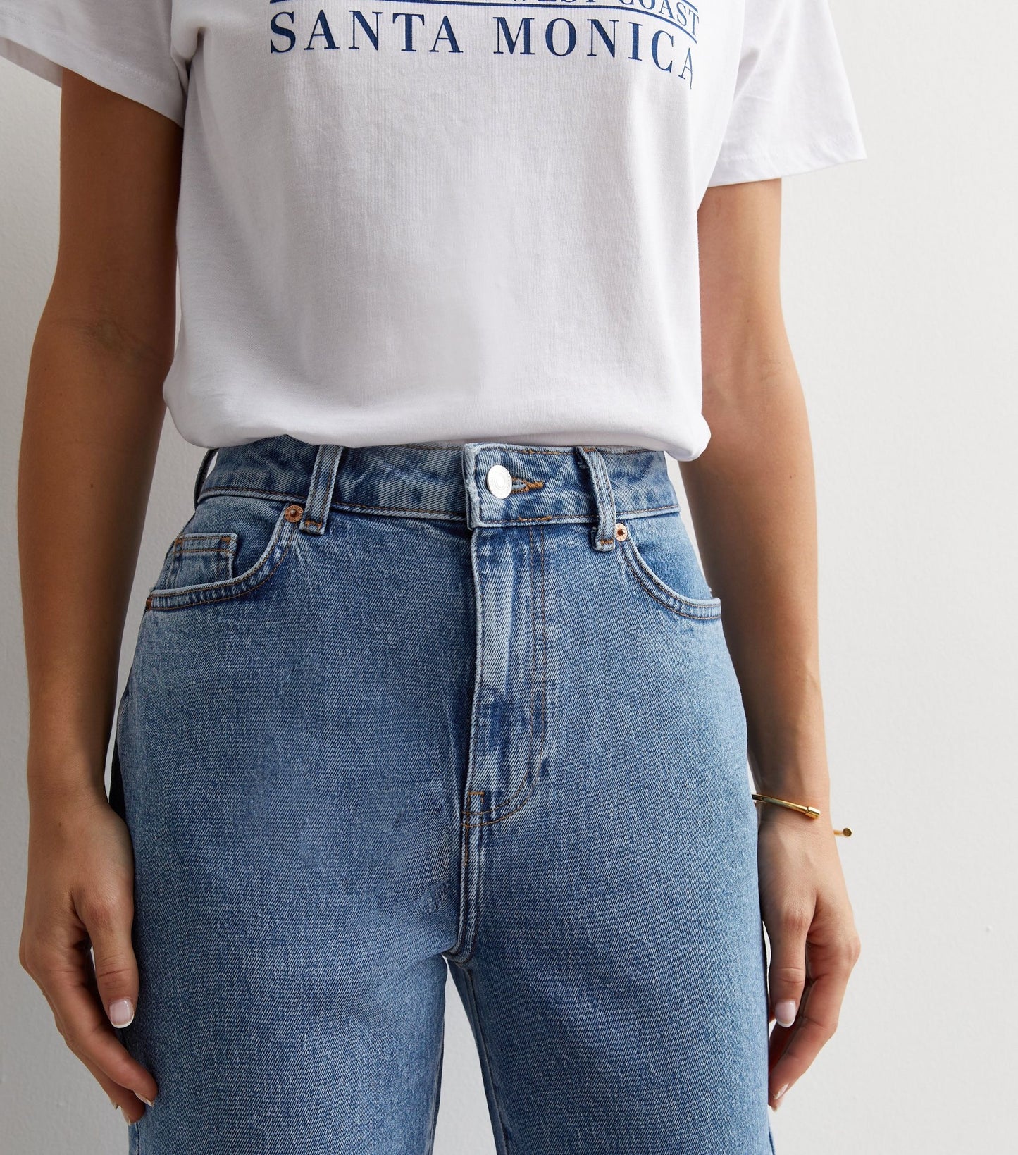 Blue Ankle Grazing Hannah Straight Leg Jeans - New Look