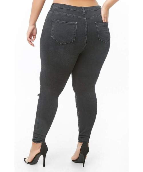 Plus Size Ripped Skinny Jeans - Forever21