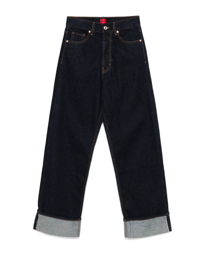 Loose-Fit Turn Up Jeans - HUGO
