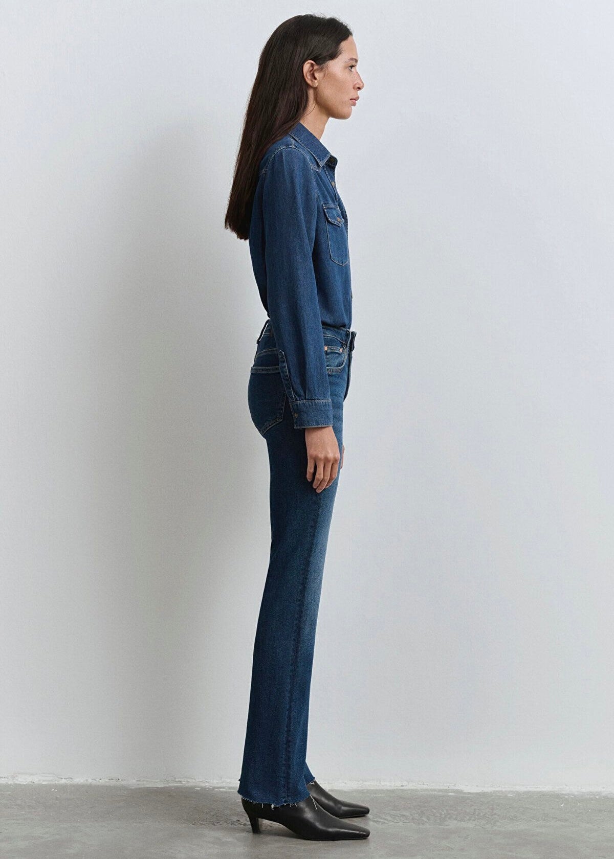 Maria Flare Jeans Mid Rise | Mid Brushed Flex Blue - Mavi