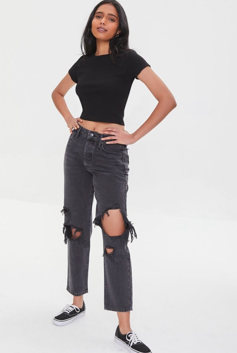Distressed Mom jeans - Forever21