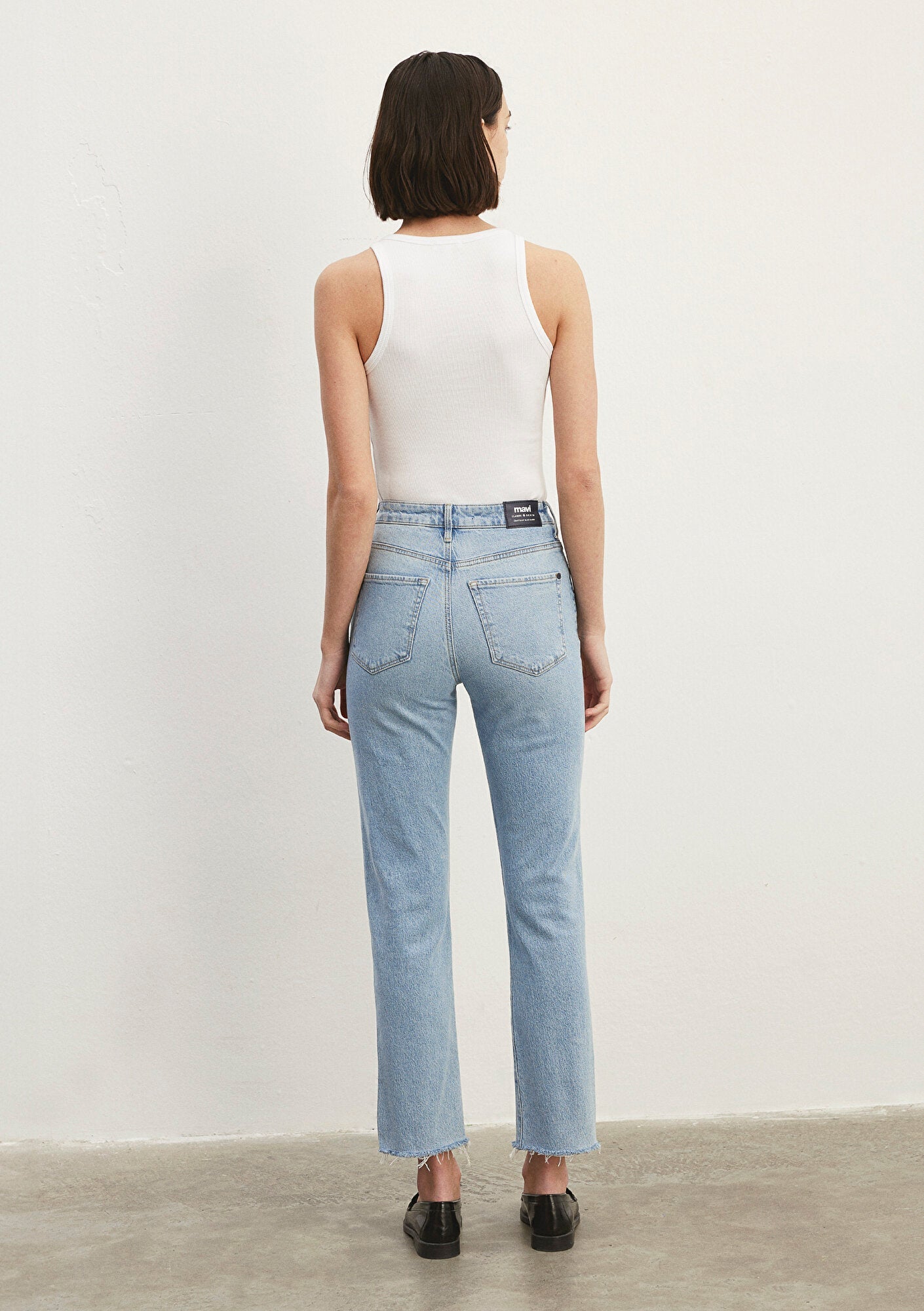 New York Bleach Classic Denim Jean Pants - Mavi