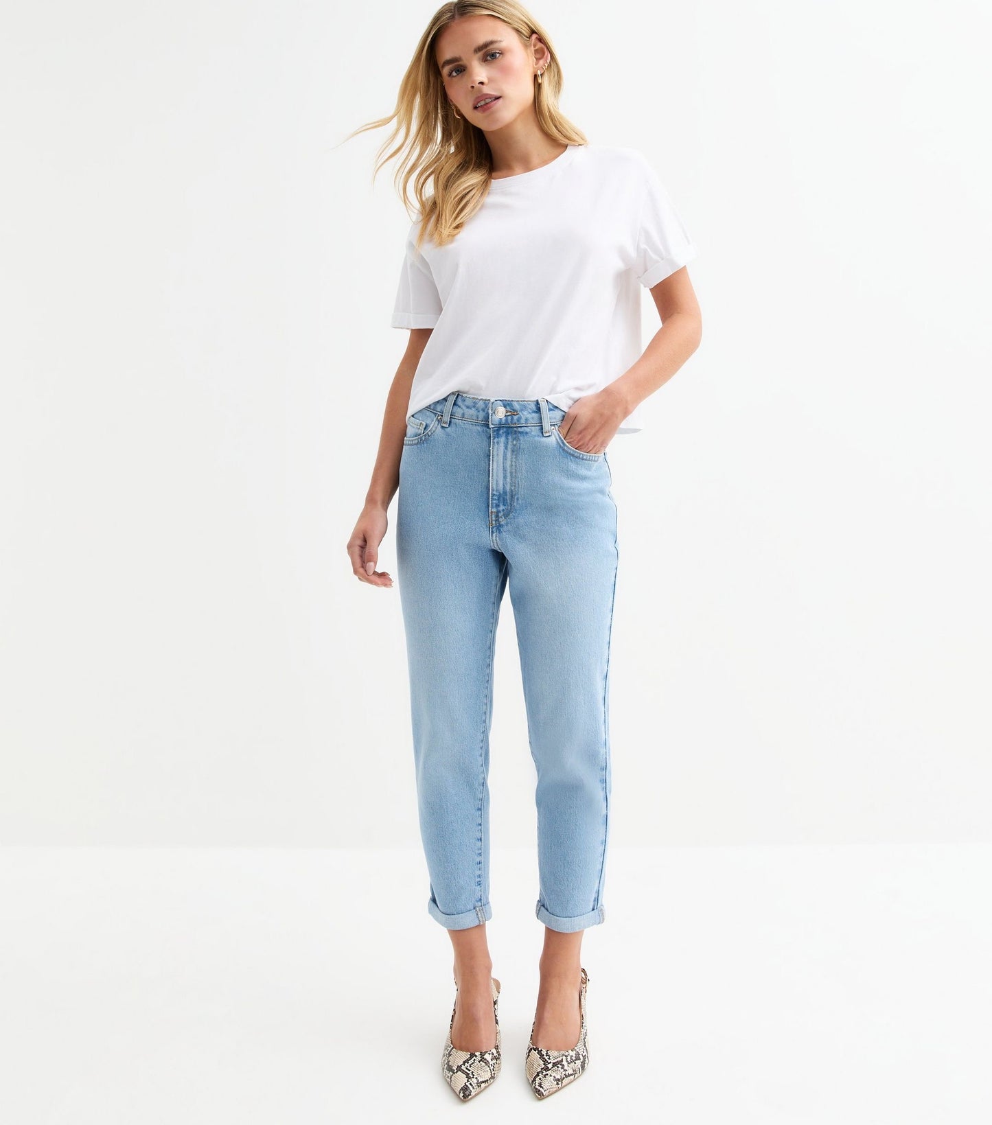 Petite Light Blue Mom jeans - New Look
