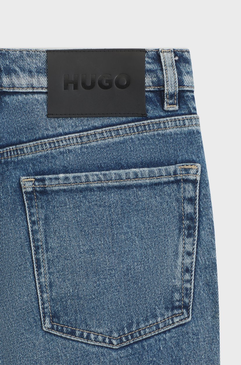 FLARED-LEG SKINNY-FIT JEANS IN BLUE STRETCH DENIM - HUGO
