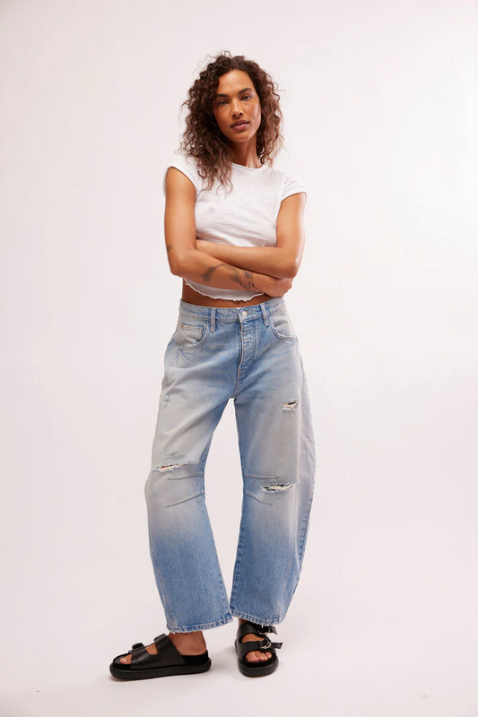 Free People - We The Free Good Luck Mid-Rise Barrel Jeans