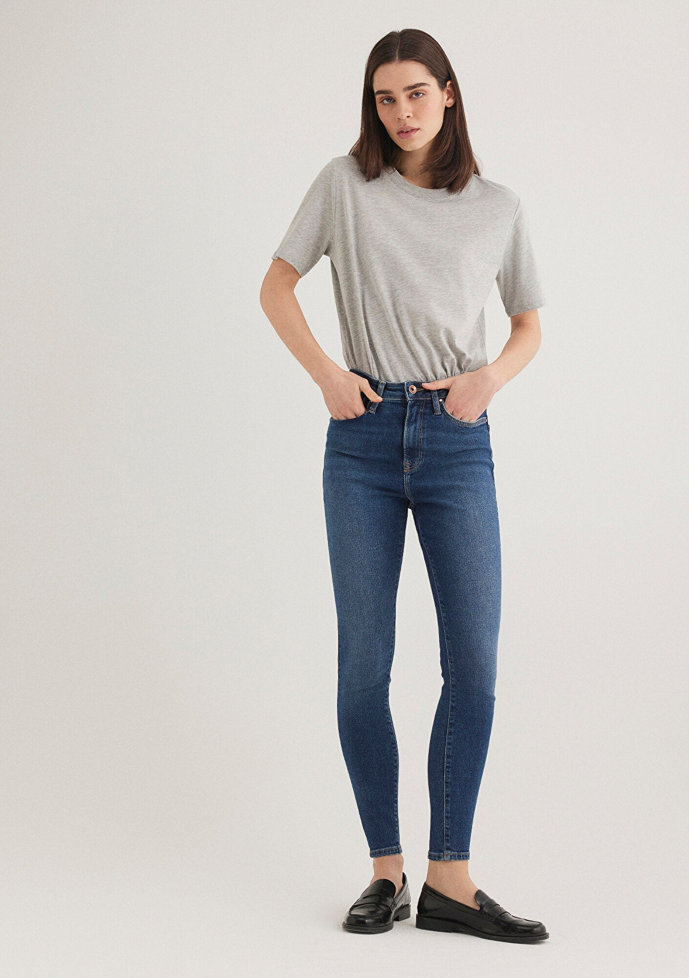 Serenay Dark Gold Shape Super Skinny Jean Pants - Mavi