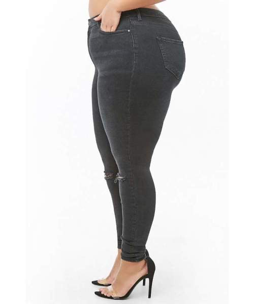 Plus Size Ripped Skinny Jeans - Forever21