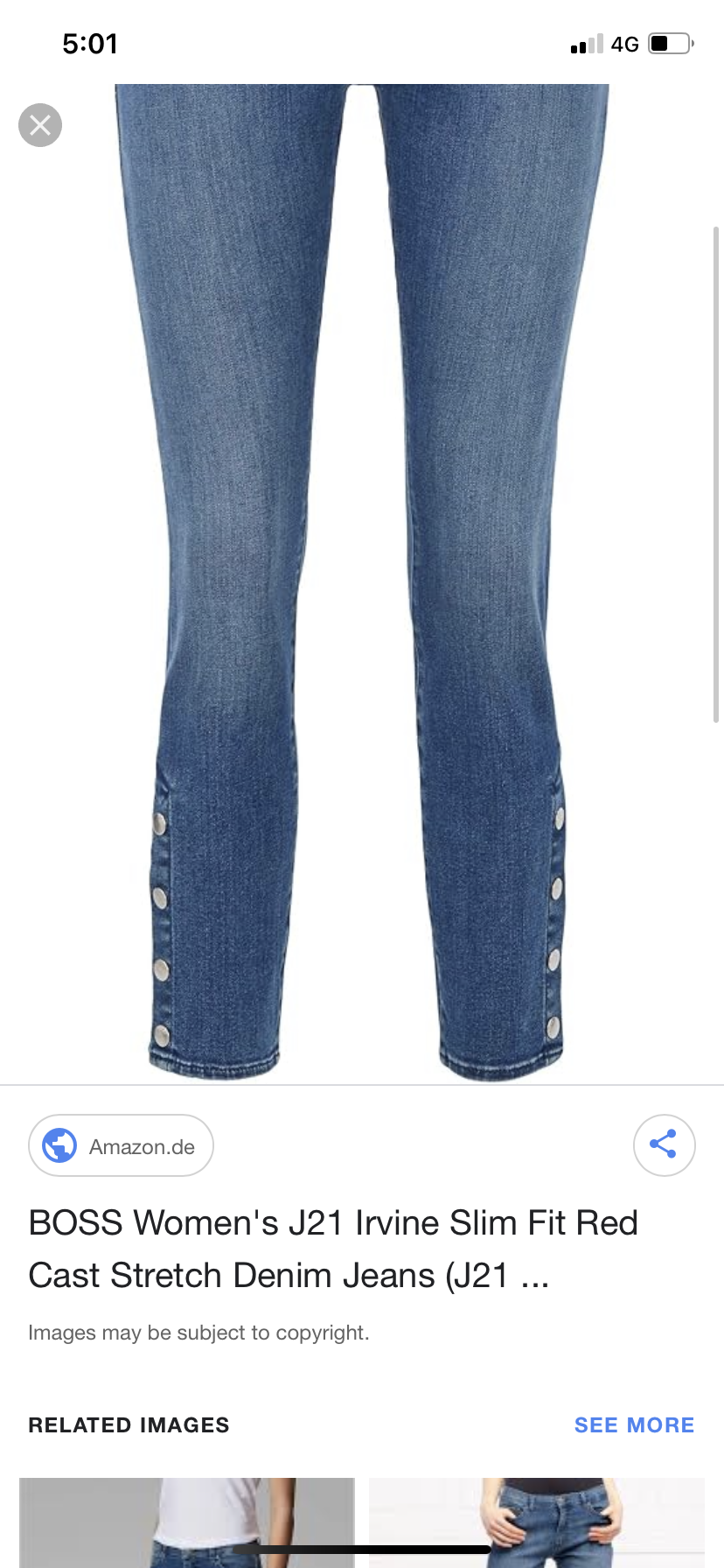 BOSS - J21 Irvine Slim Fit Super Stretch Denim Jeans