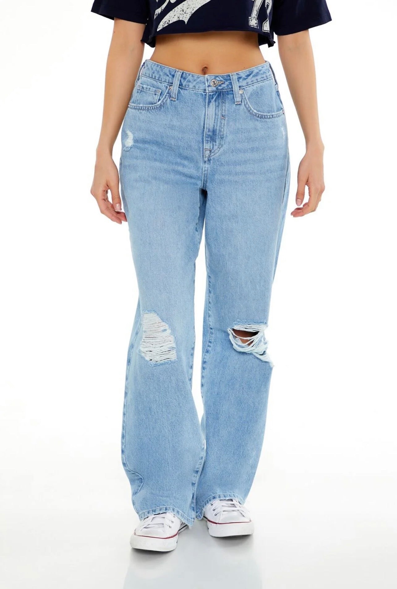 Premium Destroyed 90s-Fit Straight Jeans - Croos jeans