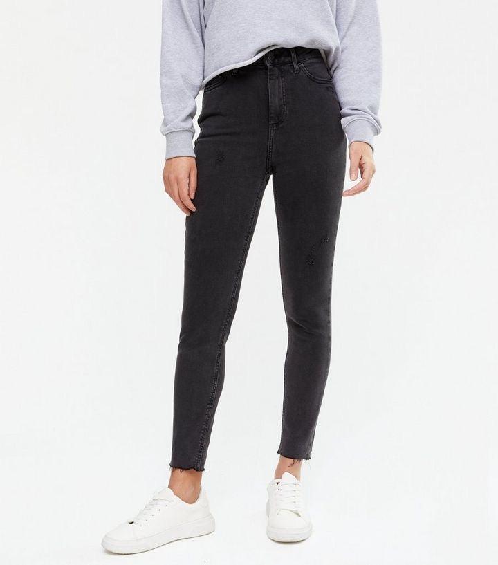 Ripped High Rise Skinny Jeans - New look
