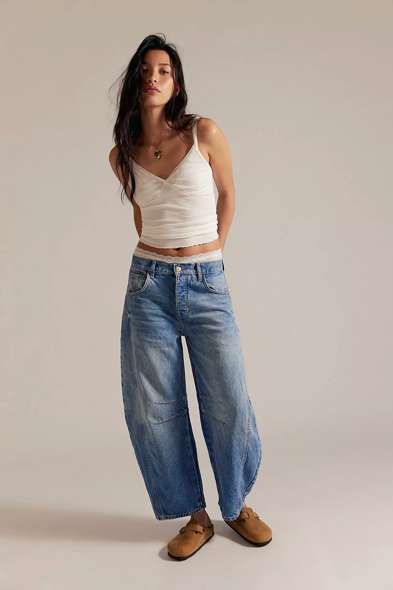 Free People - We The Free Good Luck Mid-Rise Barrel Jeans