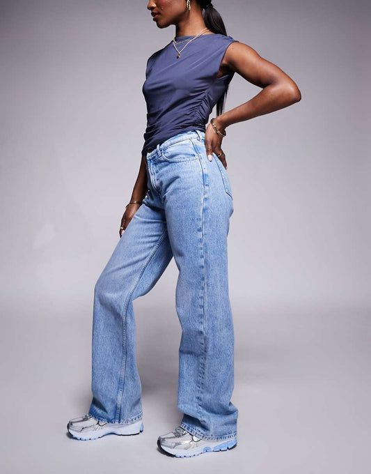 STRAIGHT-FIT JEANS IN BRIGHT-BLUE RIGID DENIM - HUGO