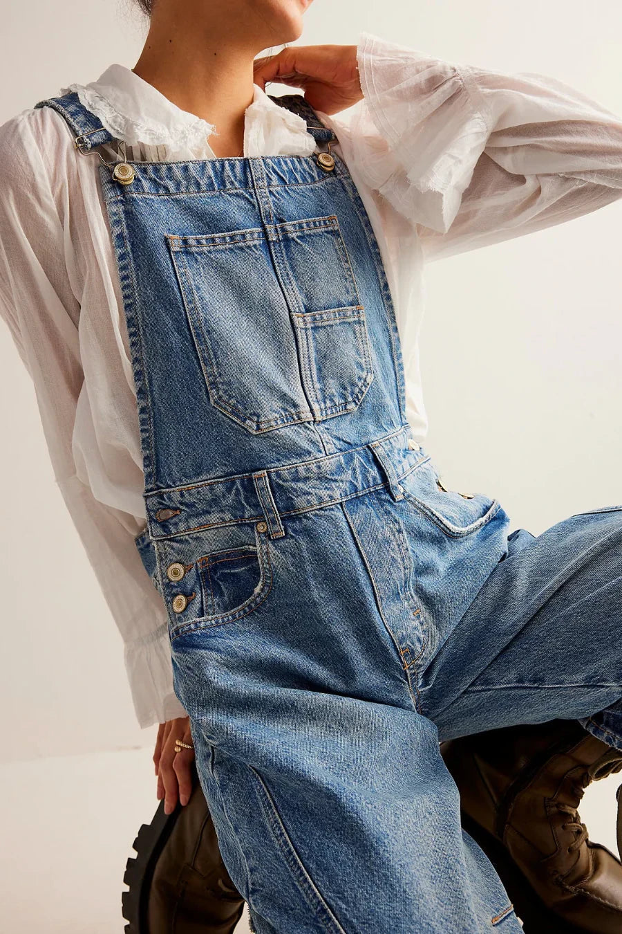 Free People - We The Free Good Luck Barrel Overalls