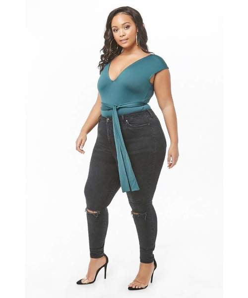 Plus Size Ripped Skinny Jeans - Forever21