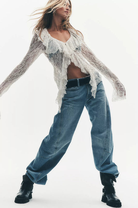 Free People - We The Free Fable Low-Rise Twisted Bowed Jeans