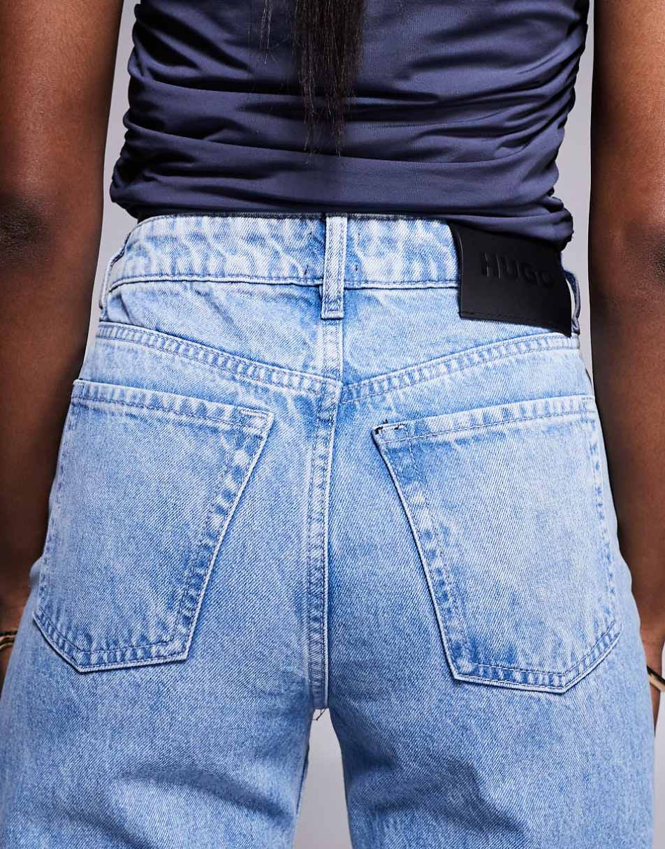 STRAIGHT-FIT JEANS IN BRIGHT-BLUE RIGID DENIM - HUGO