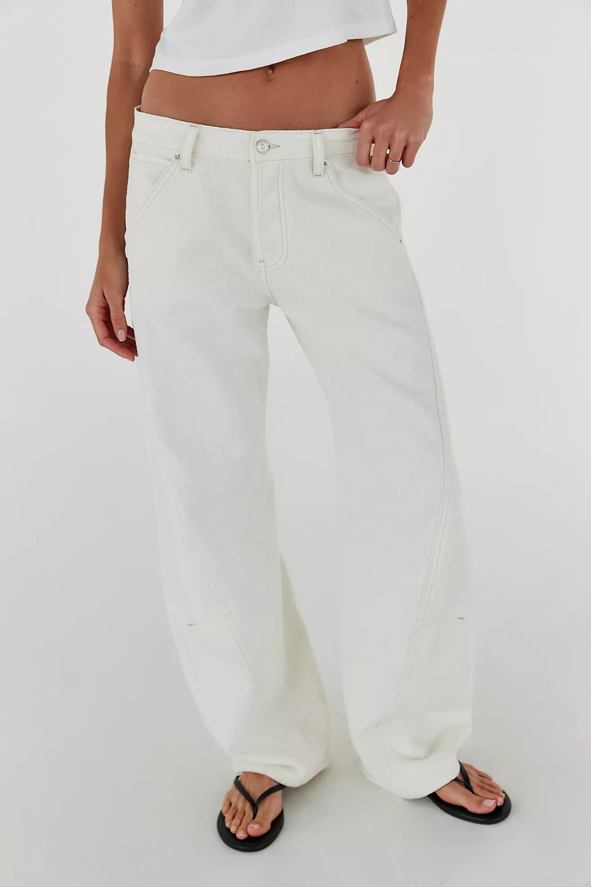 Free People - Highland Low-Rise Twisted Bowed Jeans - We The Free