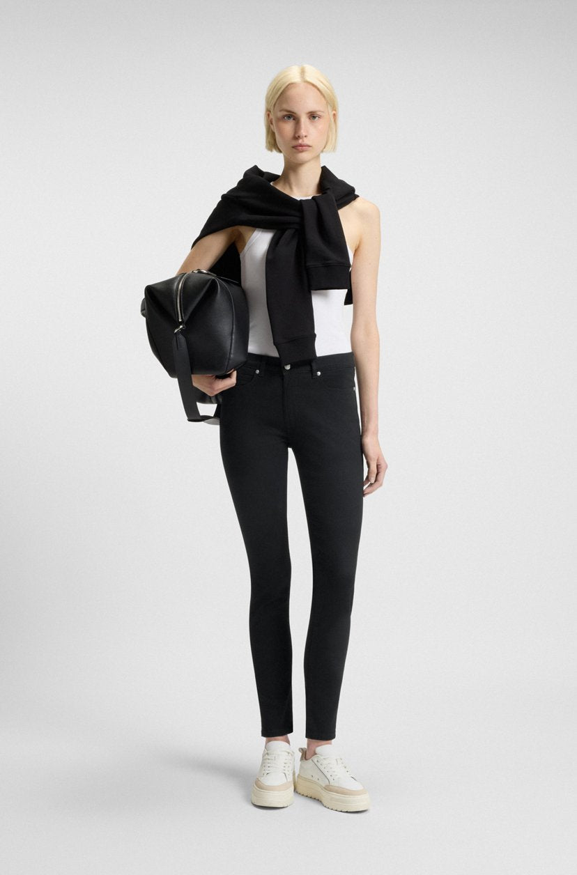 SKINNY-FIT JEANS IN BLACK STRETCH DENIM - HUGO