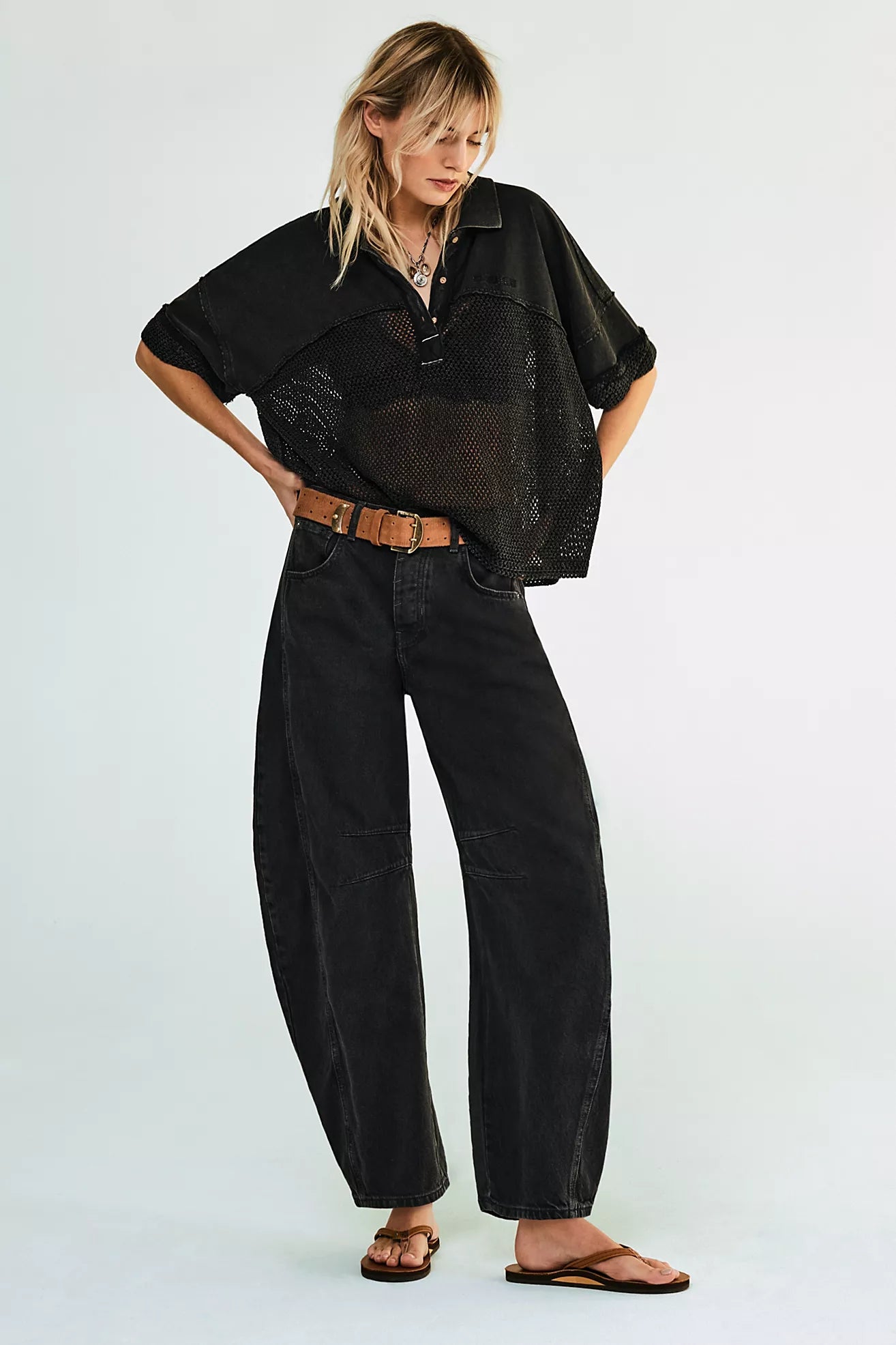Free People - We The Free Good Luck Mid-Rise Barrel Jeans