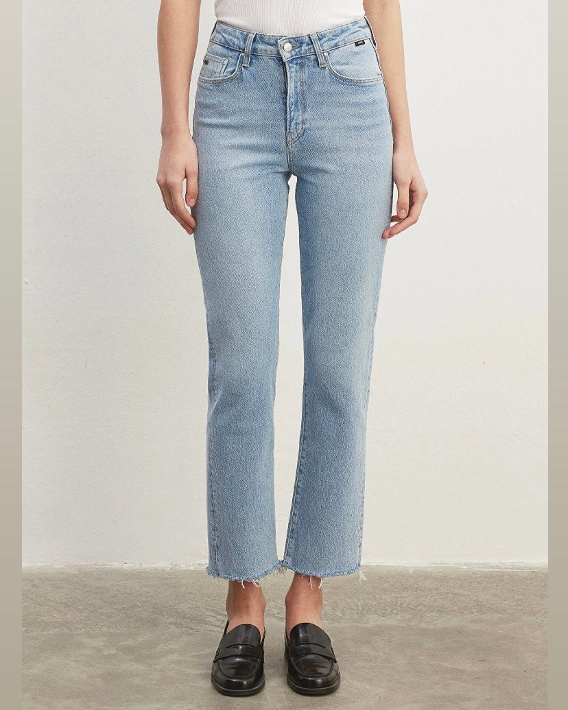 New York Bleach Classic Denim Jean Pants - Mavi