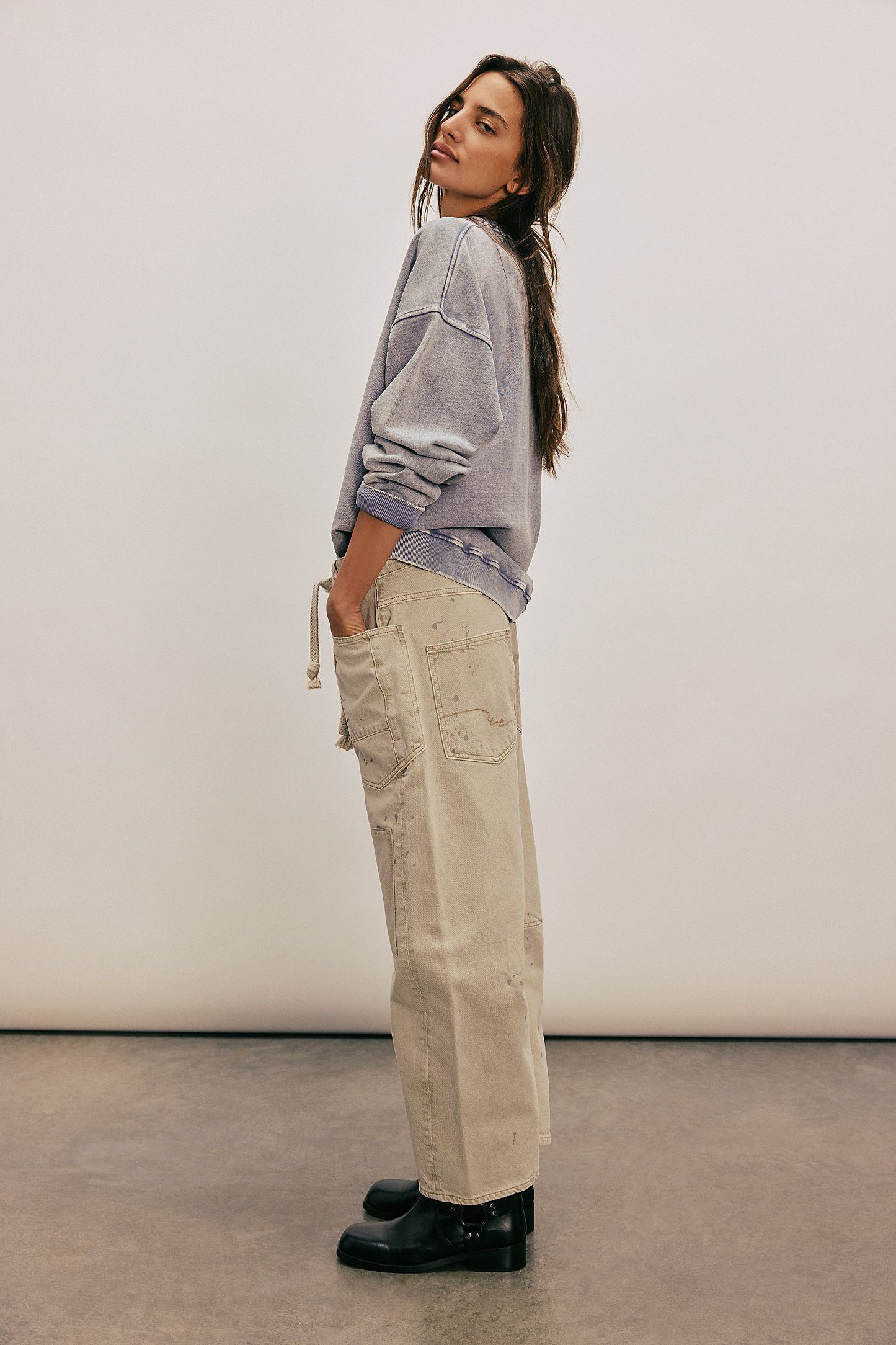 Moxie Pull-On Barrel Jeans- Night Hawk- We The Free