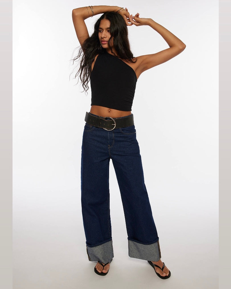 Thea Cuffed Wide Leg Jean - BDG