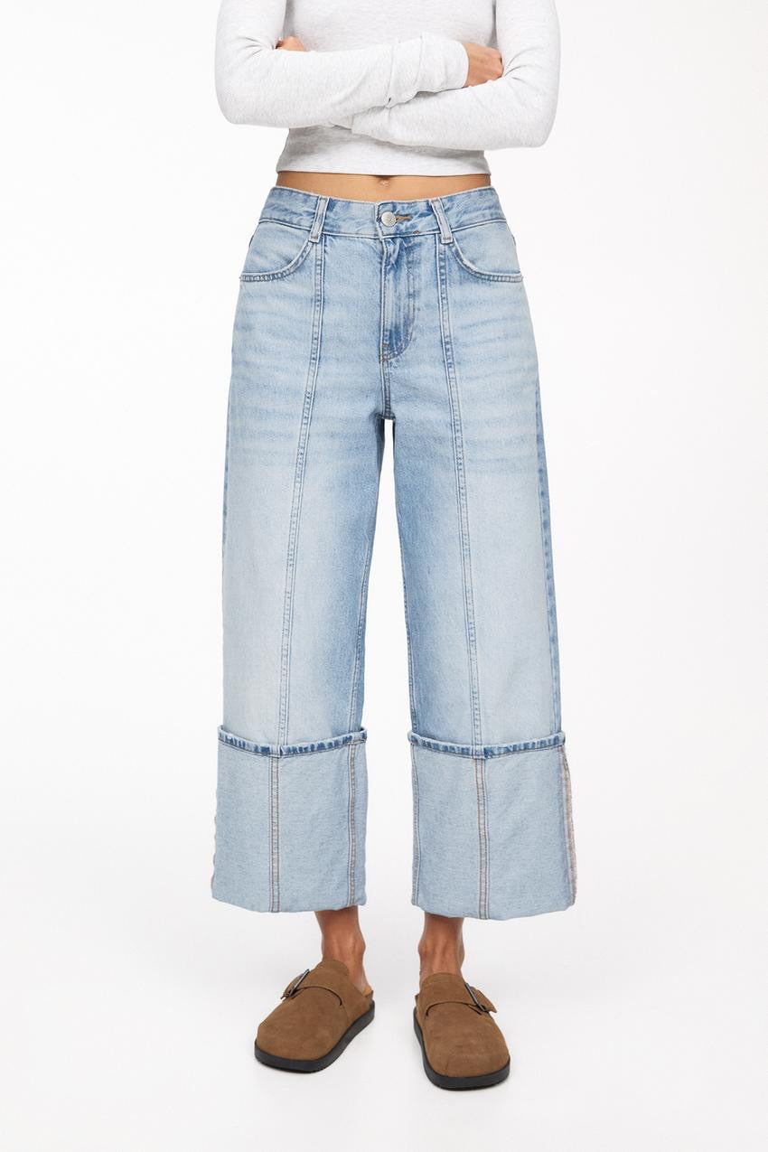 Baggy jeans with turn-up hems - PULL&BEAR