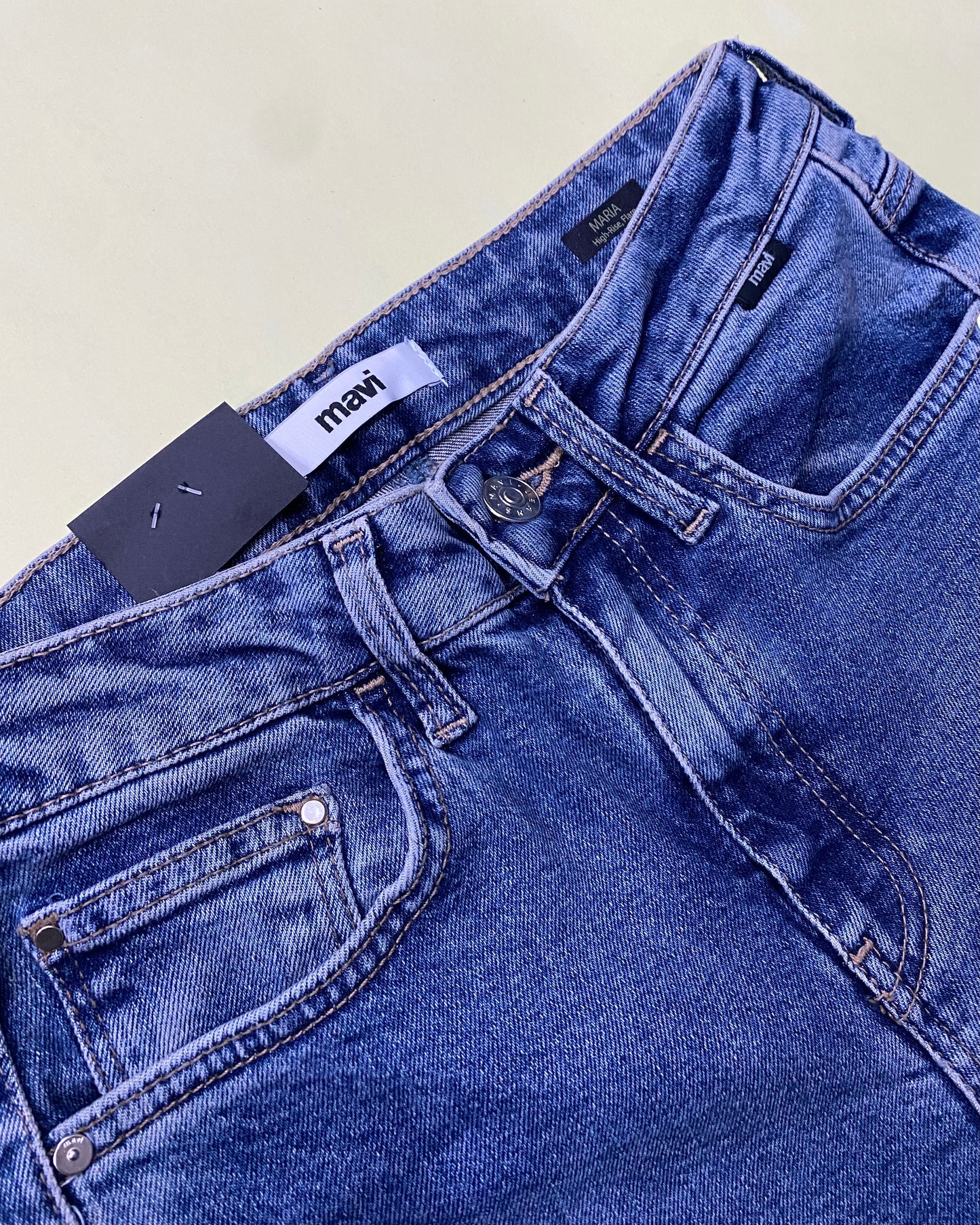 Maria Flare Jeans Mid Rise | Mid Brushed Flex Bright Blue - Mavi