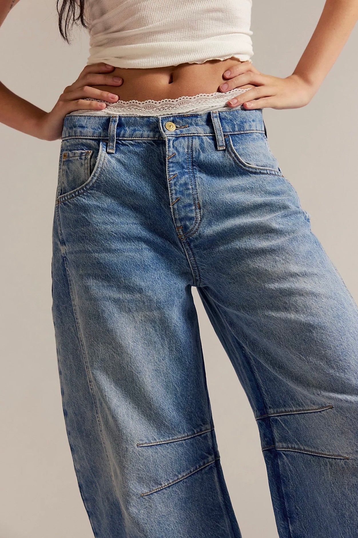 Free People - We The Free Good Luck Mid-Rise Barrel Jeans