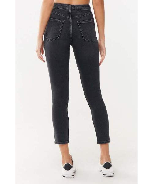 Distressed Ankle Mom Jeans - Forever21
