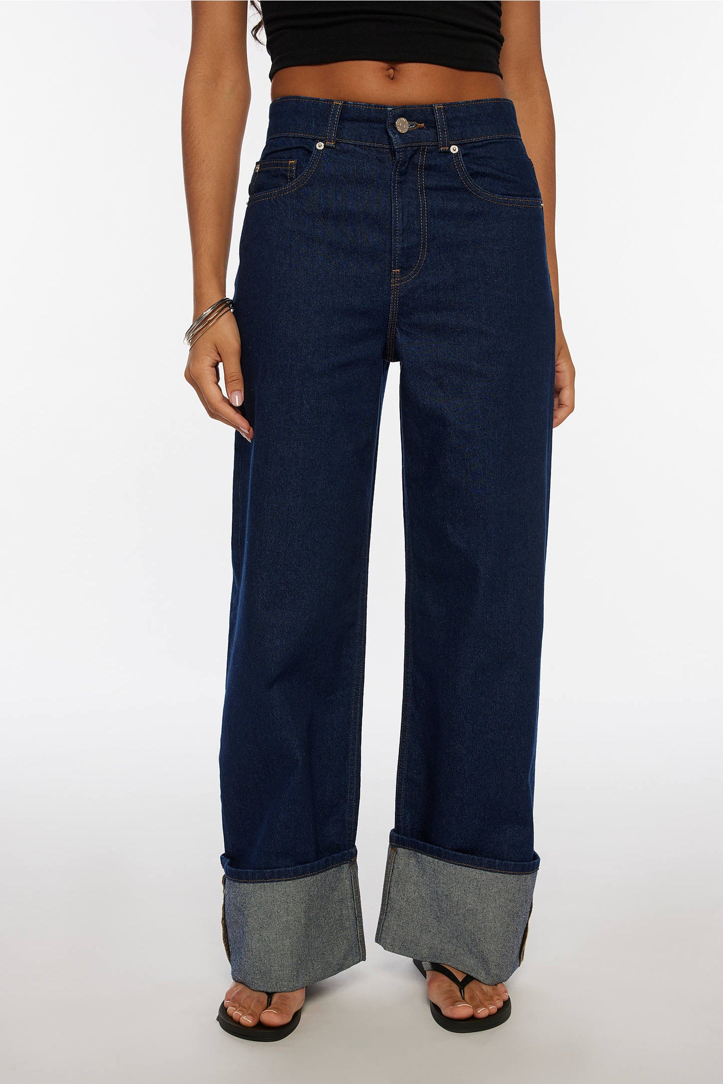 Thea Cuffed Wide Leg Jean - BDG