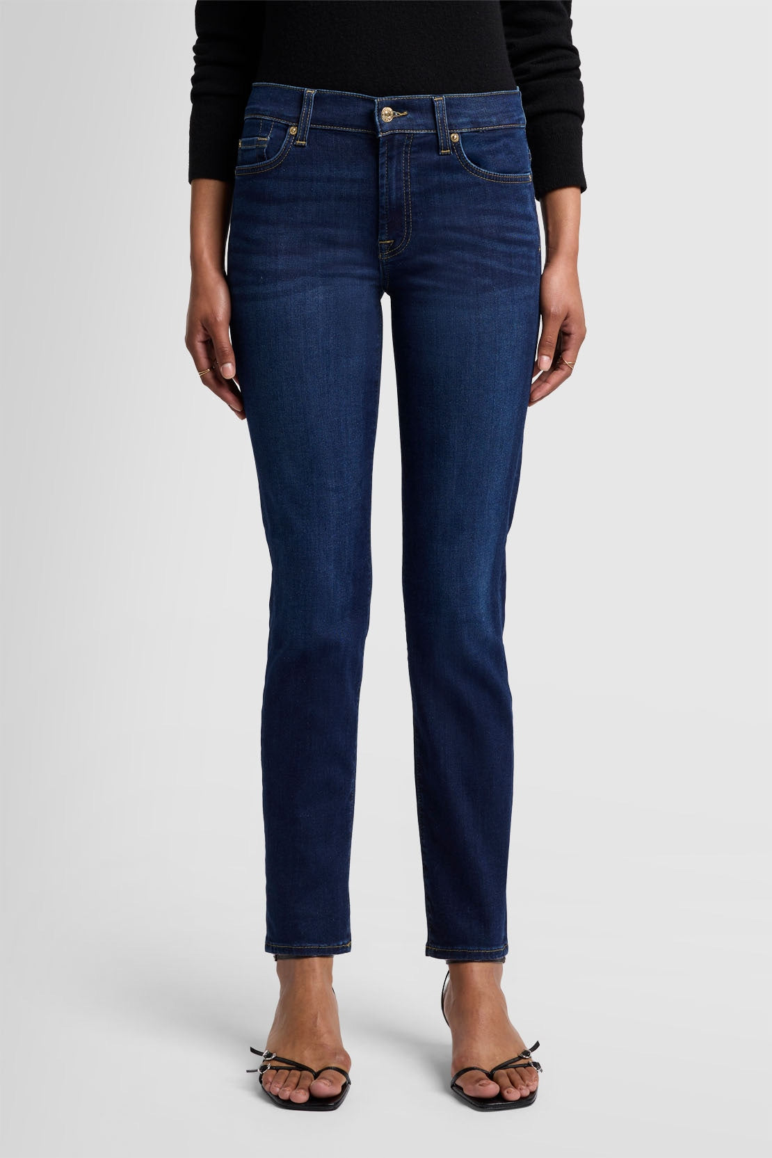 ROXANNE ANKLE Mid Waist Slim dark blue jeans -  7 FOR ALL MANKIND