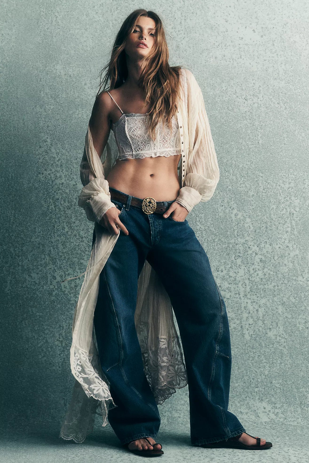 Free People - We The Free Fable Low-Rise Twisted Bowed Jeans