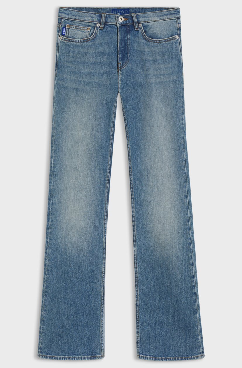 FLARED-LEG JEANS IN ATLANTIC-BLUE COMFORT-STRETCH DENIM - HUGO