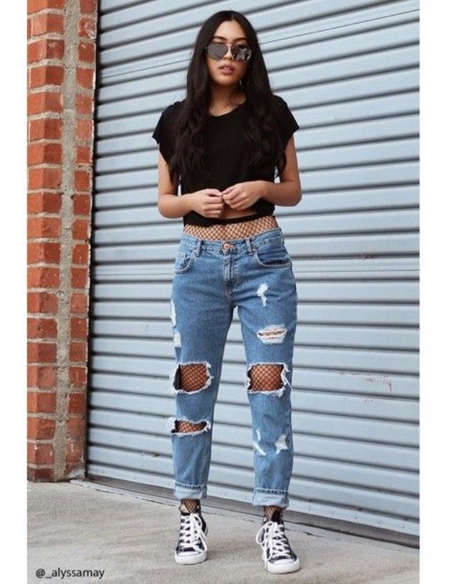 Distressed Boyfriend Jeans - Forever21