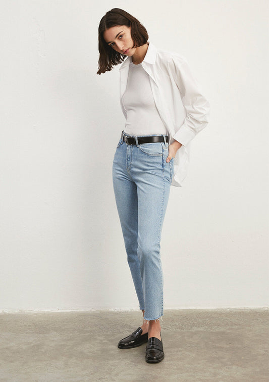 New York Bleach Classic Denim Jean Pants - Mavi