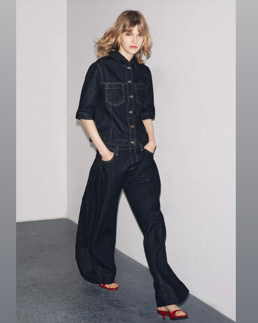 ZW COLLECTION MID-WAIST WIDE-LEG SIDE PLEATED JEANS - ZARA