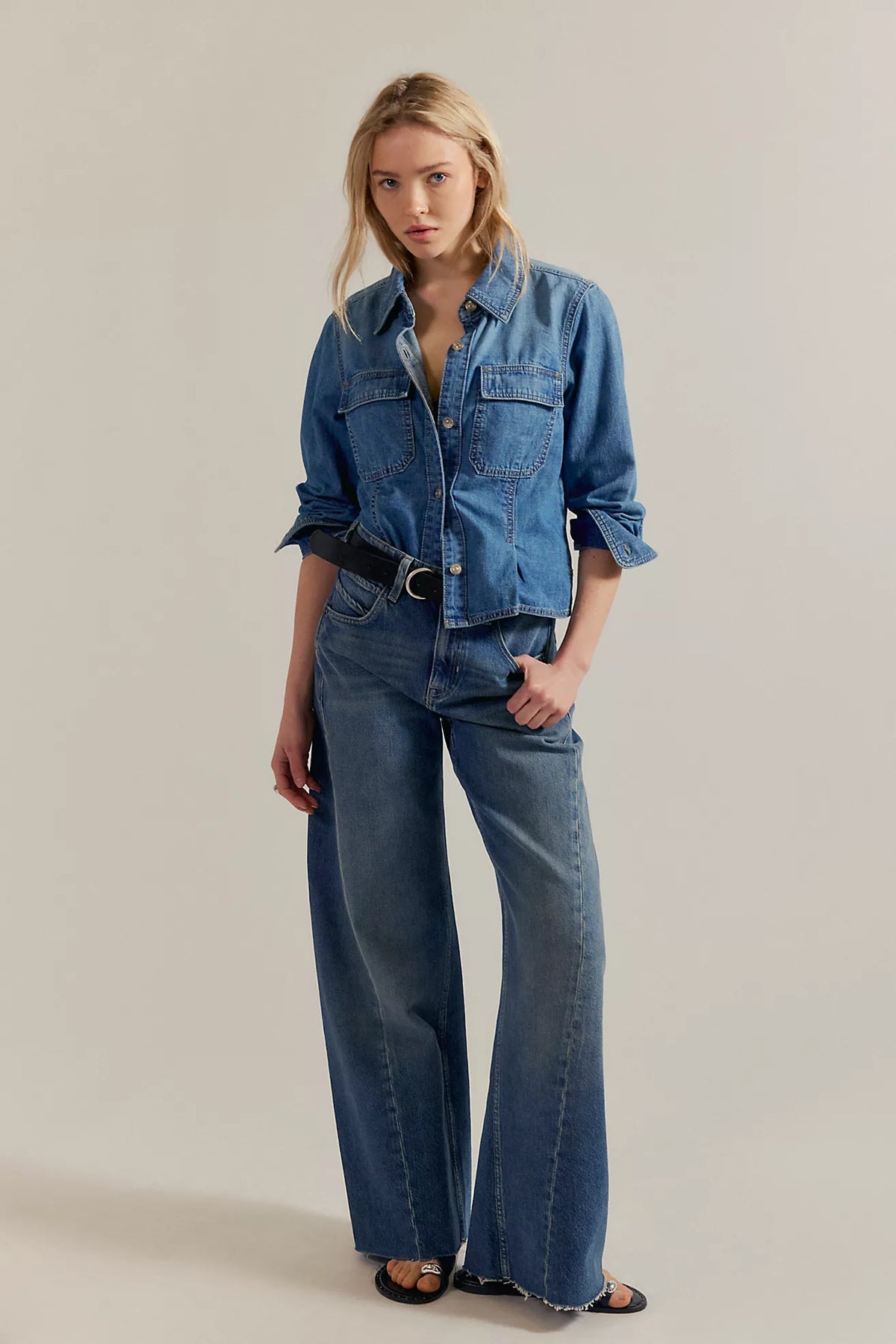 Free People - Alter Ego Wide-Leg Twisted Jeans-We The Free