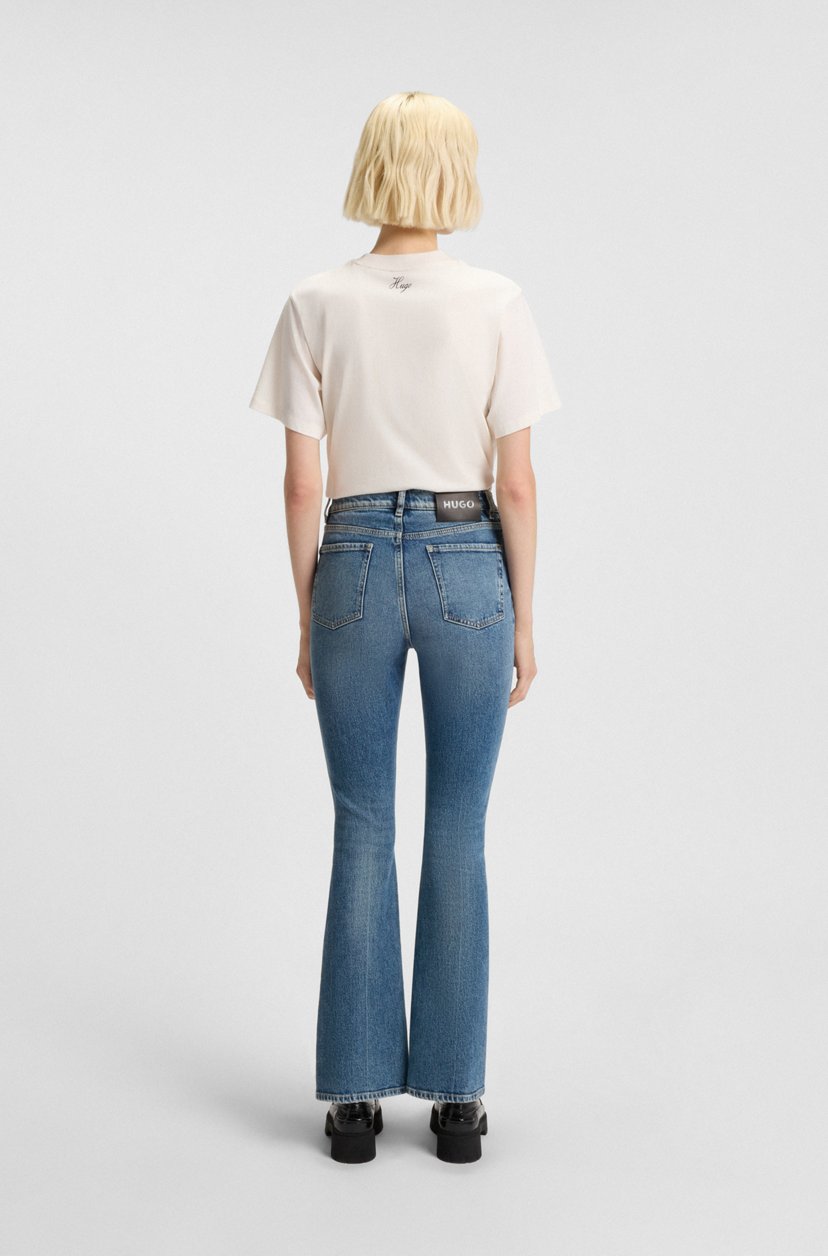 FLARED-LEG SKINNY-FIT JEANS IN BLUE STRETCH DENIM - HUGO