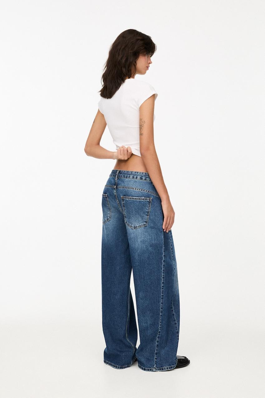 Super wide-leg jeans - PULL&BEAR