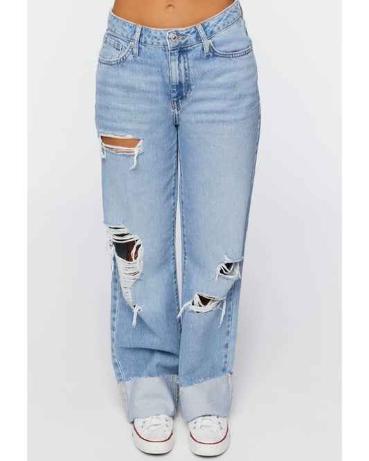 Mid Rise Straight Jeans - Forever21