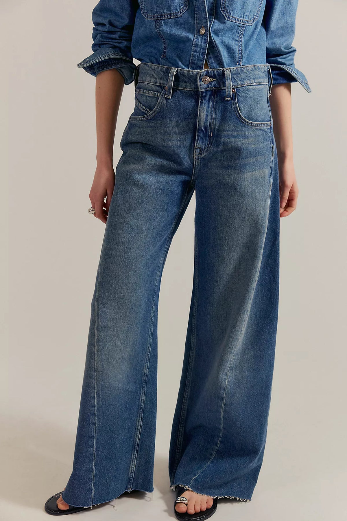 Free People - Alter Ego Wide-Leg Twisted Jeans-We The Free