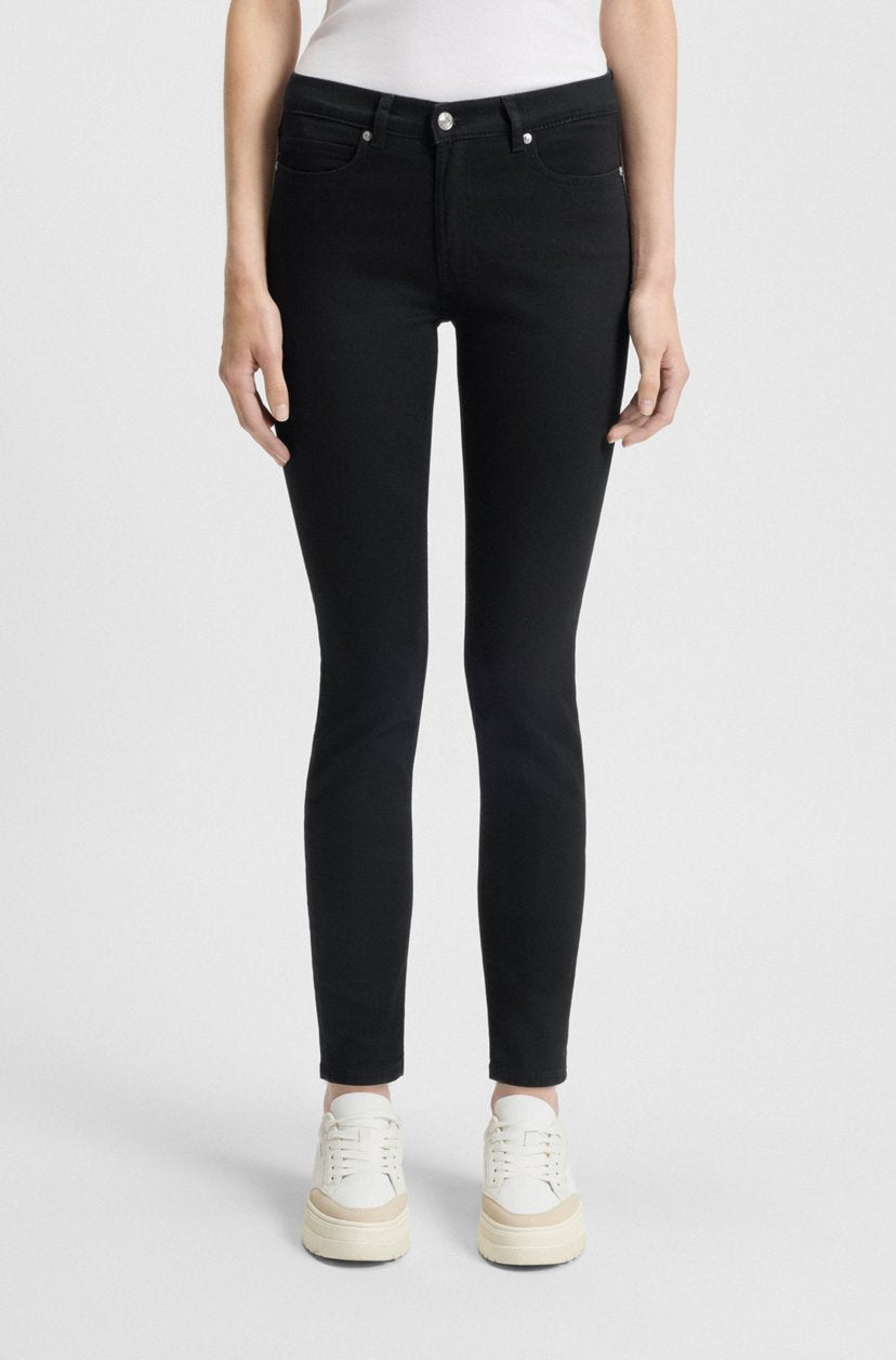 SKINNY-FIT JEANS IN BLACK STRETCH DENIM - HUGO