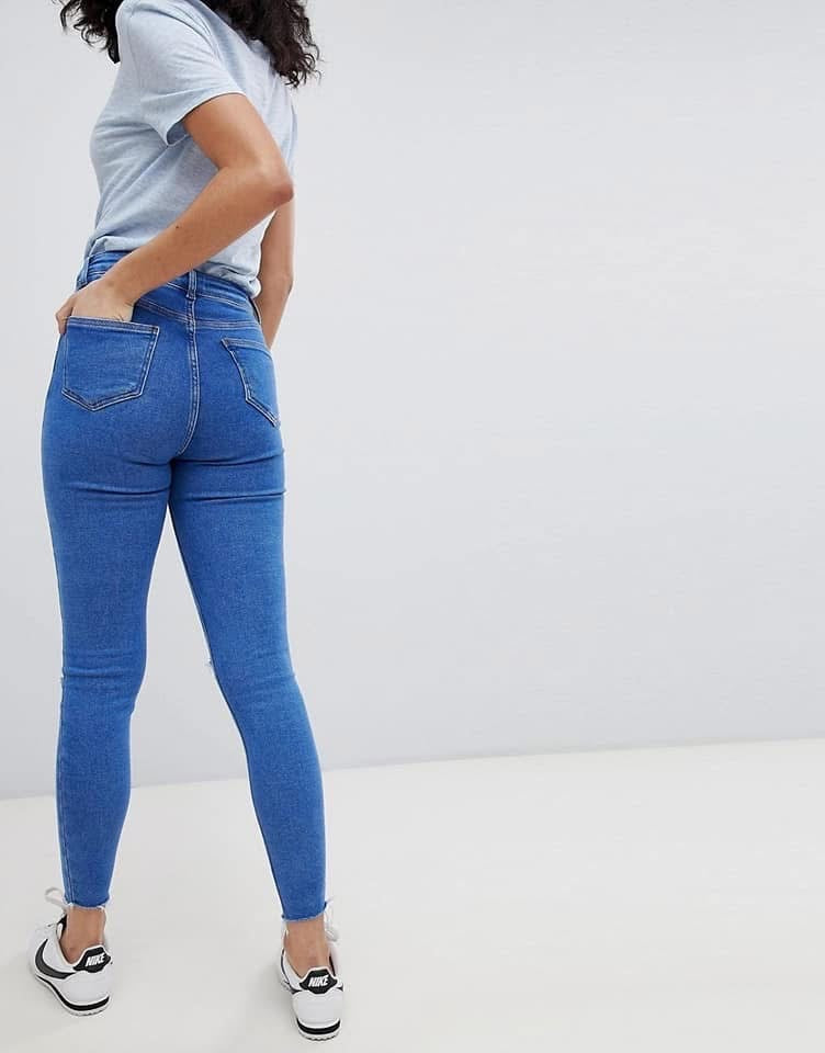Blue Ripped super Skinny jeans - New Look