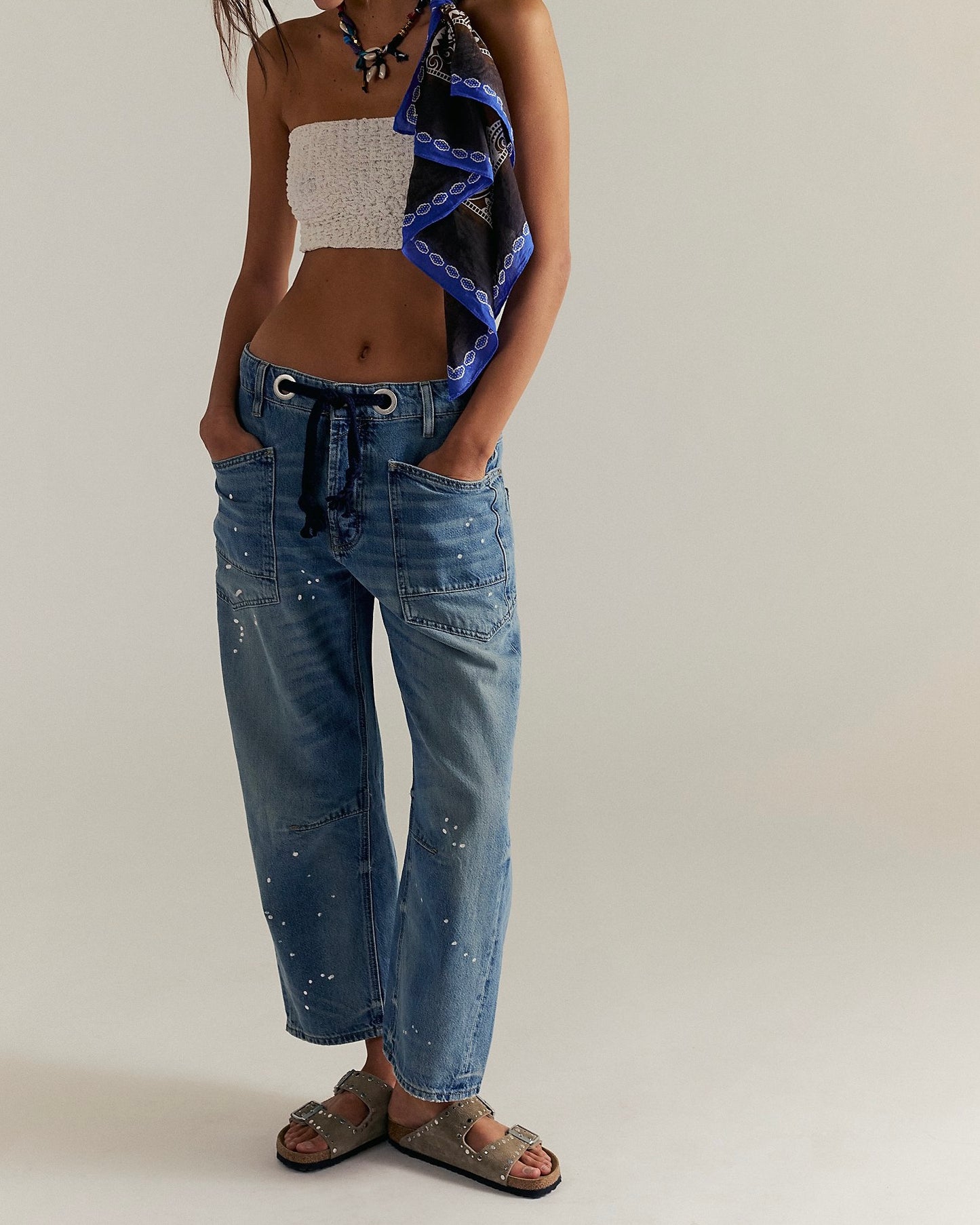 Moxie Pull-On Barrel Jeans- Night Hawk- We The Free