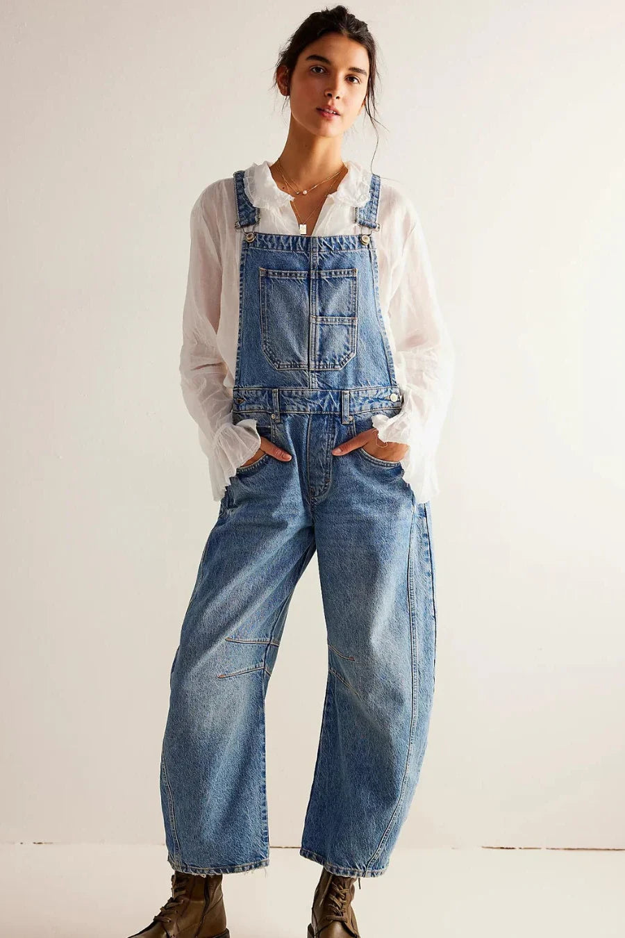 Free People - We The Free Good Luck Barrel Overalls