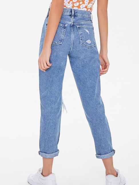 Distressed High-Rise Mom Jeans
Forever21